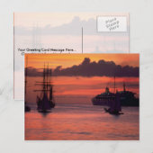 Carte Postale Beau coucher de soleil : Port de Bridgetown, Barba (Devant / Derrière)