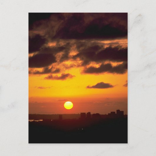 Carte Postale Beau coucher de soleil : Ski du centre-ville, San (Devant)