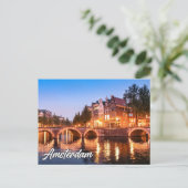 Carte Postale Beau coucher de soleil sur Amsterdam, Pays-Bas (Debout devant)