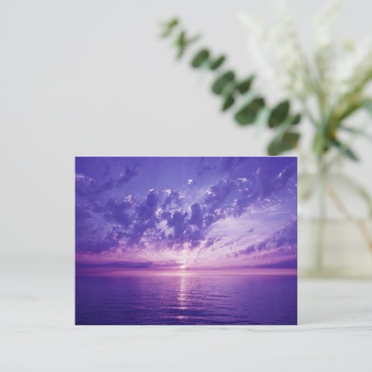 Carte Postale Beau coucher de soleil violet (Debout devant)