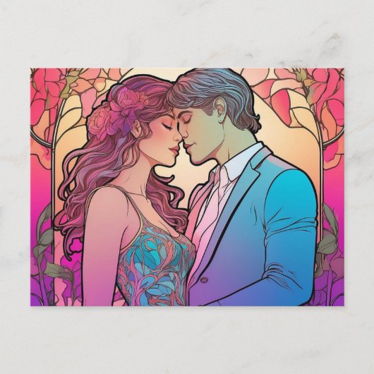 Carte Postale Beau Couple Romantique (Devant)