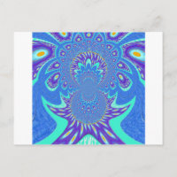 Beau Cyan bleu moderne batik Kaleidoscope Art