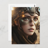 Carte Postale Beau Cyborg futuriste (Devant / Derrière)