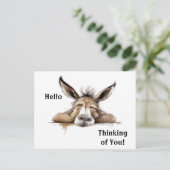 Carte Postale Beau Donkey Penser à vous. Modifiable (Debout devant)