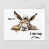 Carte Postale Beau Donkey Penser à vous. Modifiable (Devant)