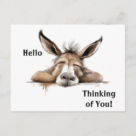Carte Postale Beau Donkey Penser à vous. Modifiable (Devant)