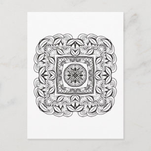 Carte Postale Beau Doodle Carré décoratif