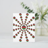Carte Postale Beau Drapeau circulaire kenyan : Un design radial (Debout devant)