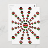 Carte Postale Beau Drapeau circulaire kenyan : Un design radial (Devant / Derrière)