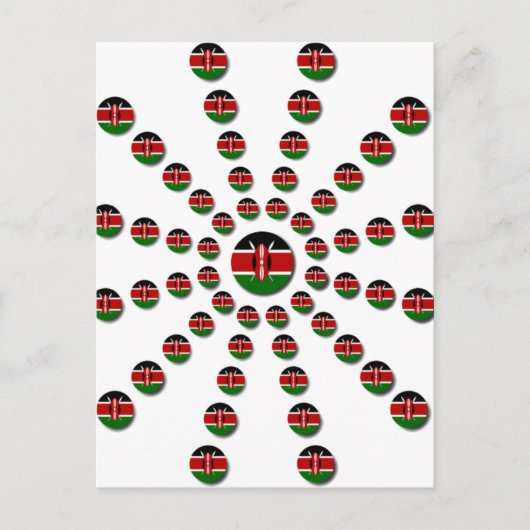 Carte Postale Beau Drapeau circulaire kenyan : Un design radial (Devant)