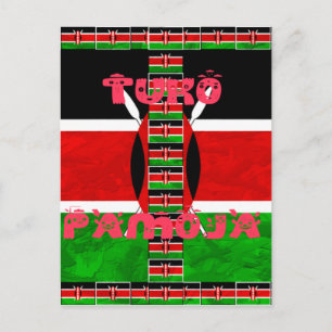 Carte Postale Beau drapeau du Kenya Tuko Pamoja Inspirational