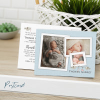 Beau en bleu annonce de naissance encadrée