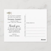 Carte Postale Beau en bleu photo encadré Faire-part de naissance (Dos)