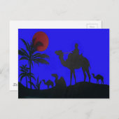 Carte Postale Beau Extraordinaire Sunset Camel Safari Art Imprim (Devant / Derrière)