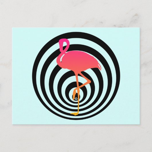 Carte Postale Beau flamant en cercles (Devant)