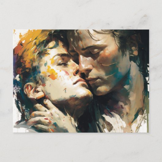 Carte Postale Beau Gay Amour L'Embrace (Devant)