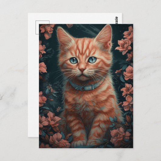 Carte Postale Beau Ginger Kitten (Devant / Derrière)