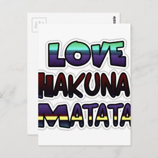 Carte Postale Beau Hakuna Matata Art Print (Devant / Derrière)