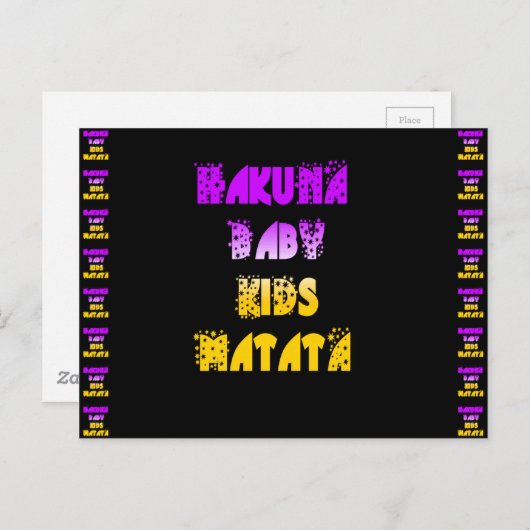 Carte Postale Beau Hakuna Matata Art Print (Devant / Derrière)