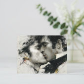 Carte Postale Beau Hommes gays baiser en noir et blanc (Debout devant)