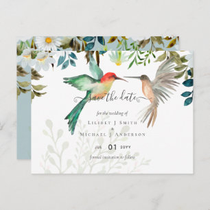 Carte Postale Beau HUMMINGBIRDS Couple Mariage