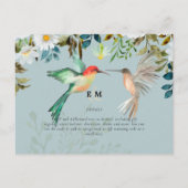 Carte Postale Beau HUMMINGBIRDS Couple Mariage (Dos)