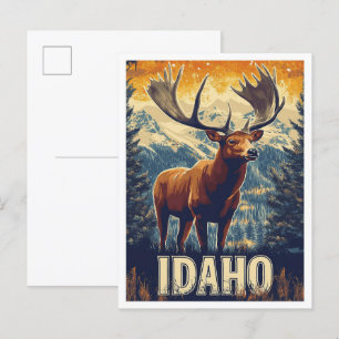 Carte Postale Beau Idaho États-Unis Illustration de voyage vinta