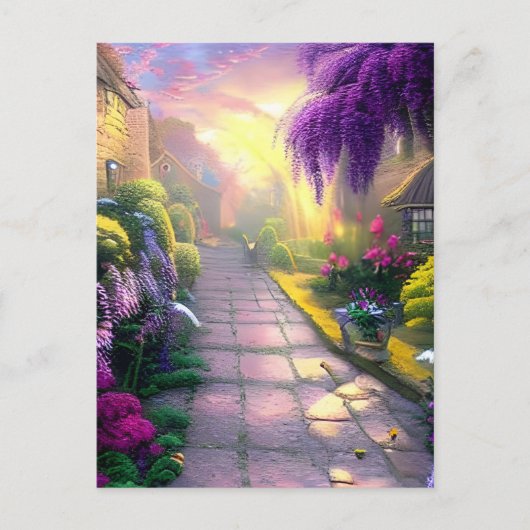 Carte Postale Beau Imaginaire Cottage Garden Path (Devant)