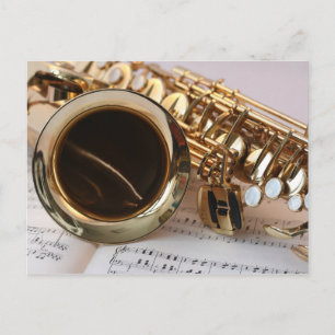 Carte Postale Beau instrument de musique saxophone