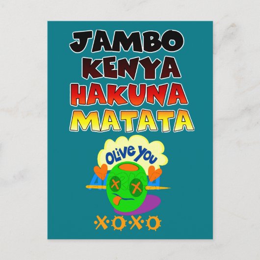 Carte Postale Beau Jambo Kenya Hakuna Matata Beau Art (Devant)