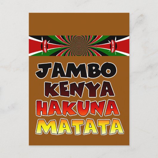 Carte Postale Beau Jambo Kenya Hakuna Matata Joli Art (Devant)