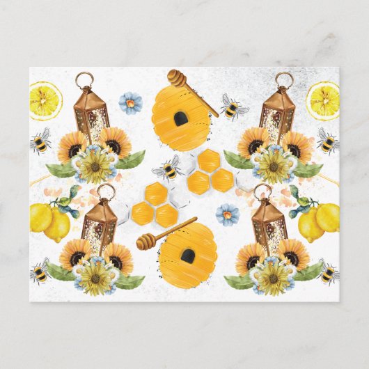 Carte Postale Beau Jardin Bee Tournesol (Devant)