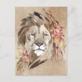 Carte Postale Beau Lion aquarelle (Devant)