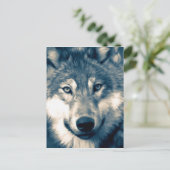 Carte Postale Beau loup gris animal de forêt (Debout devant)