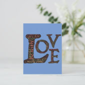 Carte Postale Beau LOVE WordArt - Diffuser l'amour et la compass (Debout devant)