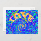 Carte Postale Beau magnifique amour bleu impression flash art ve (Devant / Derrière)