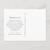 Carte Postale Beau Mariage photo floral Message Merci (Dos)