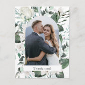 Carte Postale Beau Mariage photo floral Message Merci (Devant)