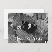 Carte Postale Beau Merci à papillon noir et blanc (Devant / Derrière)