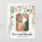 Carte Postale Beau Merci Boho à cadre Floral (Devant / Derrière)