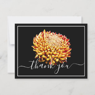 Carte Postale Beau Merci Chrysanthème Jaune Et Rouge