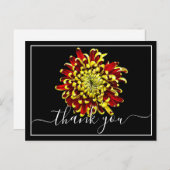 Carte Postale Beau Merci Chrysanthème Rouge Et Jaune (Devant / Derrière)