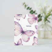 Carte Postale Beau MERCI de papillons violets (Debout devant)