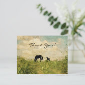 Carte Postale Beau Merci en silhouette et en cheval de poulain (Debout devant)