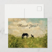 Carte Postale Beau Merci en silhouette et en cheval de poulain (Devant / Derrière)