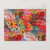Carte Postale Beau motif floral Abstrait coloré brillant (Devant)
