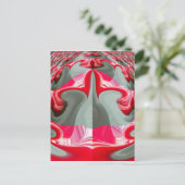 Carte Postale beau motif géométrique gris cendré rouge design AR (Debout devant)