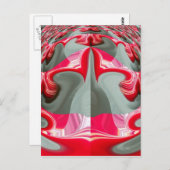 Carte Postale beau motif géométrique gris cendré rouge design AR (Devant / Derrière)