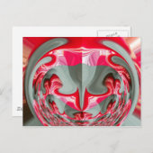 Carte Postale beau motif géométrique gris cendré rouge design AR (Devant / Derrière)