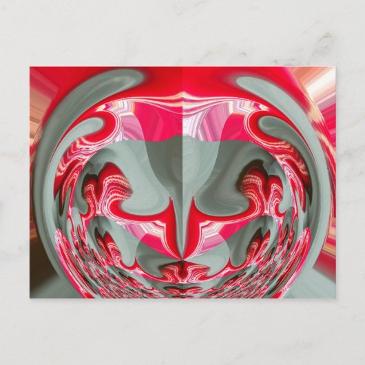 Carte Postale beau motif géométrique gris cendré rouge design AR (Devant)